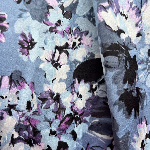 INC International Concepts Blue Gray White Floral Long Sleeve Top Women’s PXL - Picture 5 of 11